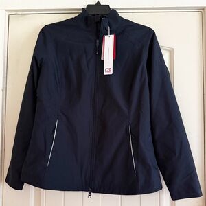 New Women's  cutter & buck weather tech Navy Jacket